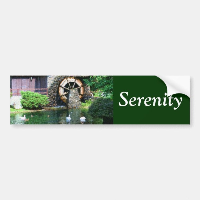 Serenity-Wasser-Rad-Inspirational Autoaufkleber (Vorne)