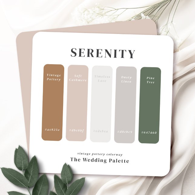 Serenity Wedding Suite | Palette der Farbpalette Einladung (The Serenity Wedding Suite Vintage Pottery Color Palette - Mix and match for the perfect wedding.)
