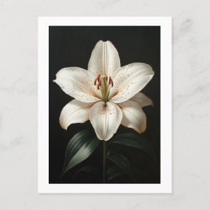 Serenity White Lily - Elegante Tribute to Floral Postkarte