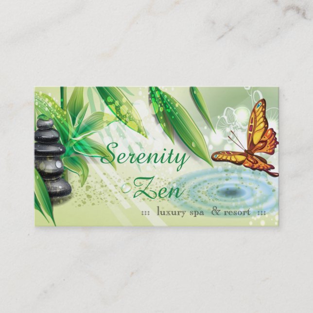 Serenity Zen Gift Certificate Business Card Rabattkarte (Vorderseite)