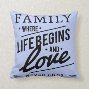 Serenityblaue Throwkissen Familien-Liebe Kissen
