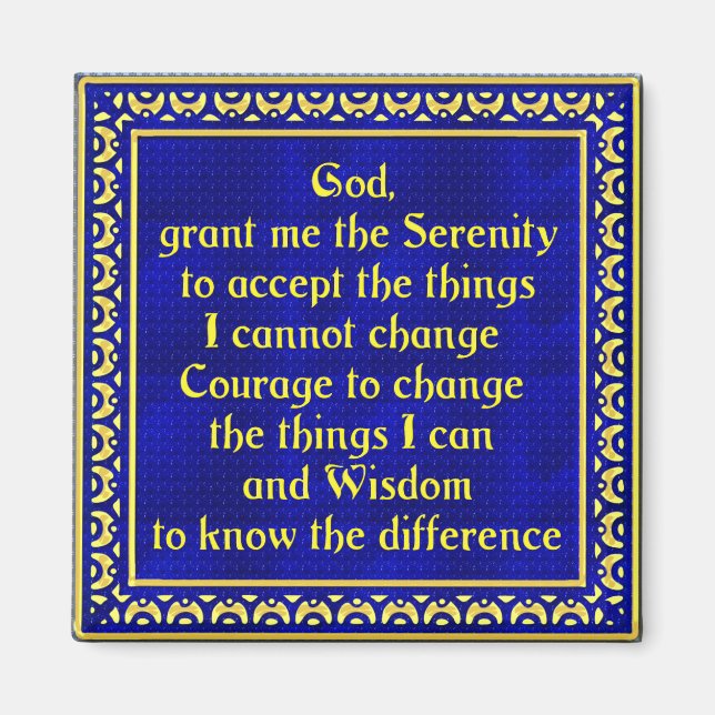 SerenityPrayerGold Magnet (Vorne)