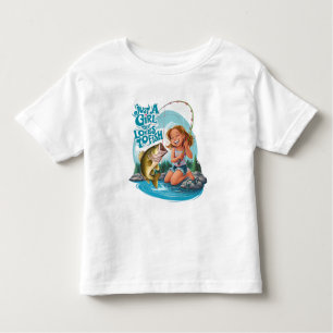 Serenitys Fang: Girl Fishing on a Rock Kleinkind T-shirt