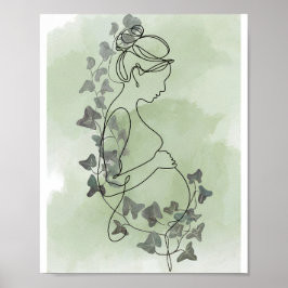 Serenschwangerschaft Silhouette mit Ivy Sage Water Poster