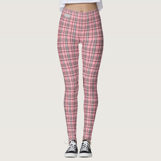 SERESHKI SAMMLUNG Rosa-karierte Leggings (Vorderseite)