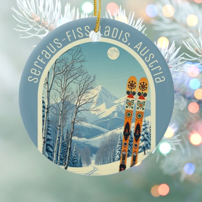 Serfaus‑Fiss‑Ladis Austria ski vacation souvenir  Keramik Ornament (Von Creator hochgeladen)