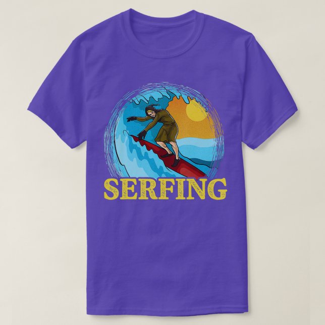 Serfing Funny Surfing Serf Mittelalterlicher Bauer T-Shirt (Design vorne)