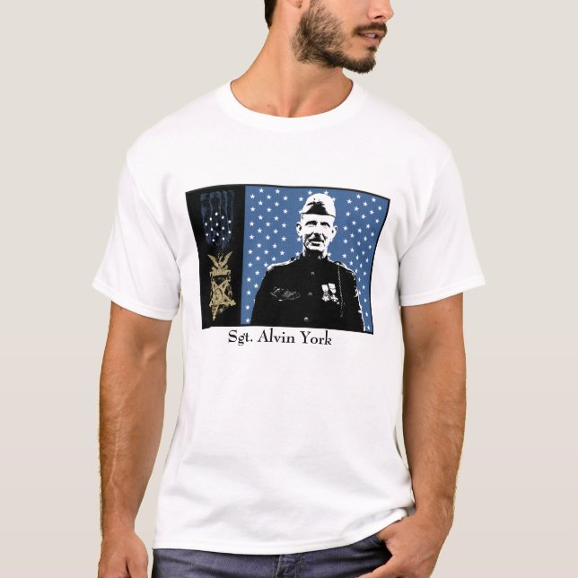 Sergeant Alvin York und Ehrenmedaille T-Shirt (Vorderseite)