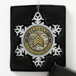 Sergeant Christmas Schneeflocken Zinn-Ornament