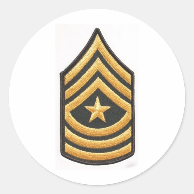 SERGEANT MAJOR E-9 RUNDER AUFKLEBER (Vorderseite)