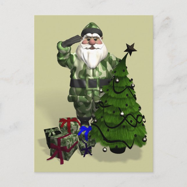 Sergeant Santa Claus Feiertagspostkarte (Vorderseite)