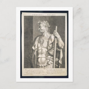 Sergius Galba Kaiser von Rom 68 n.Chr., graviert v Postkarte