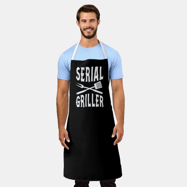 Serial Griller Funny GRILLEN Schürze (Getragen)