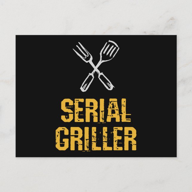 Serial Griller Grill GRILLEN Master Grill Besteck Postkarte (Vorderseite)