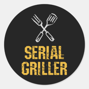 Serial Griller Grill GRILLEN Master Grill Besteck Runder Aufkleber