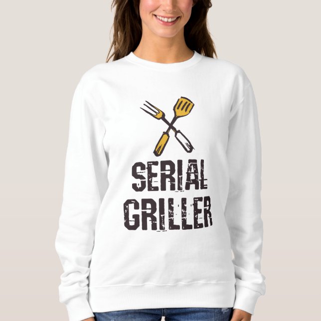 Serial Griller Grill GRILLEN Master Grill Besteck Sweatshirt (Vorderseite)