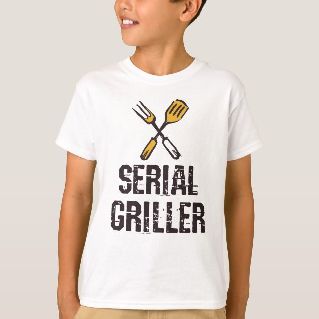Serial Griller Grill GRILLEN Master Grill Besteck T-Shirt (Vorderseite)