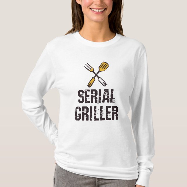 Serial Griller Grill GRILLEN Master Grill Besteck T-Shirt (Vorderseite)