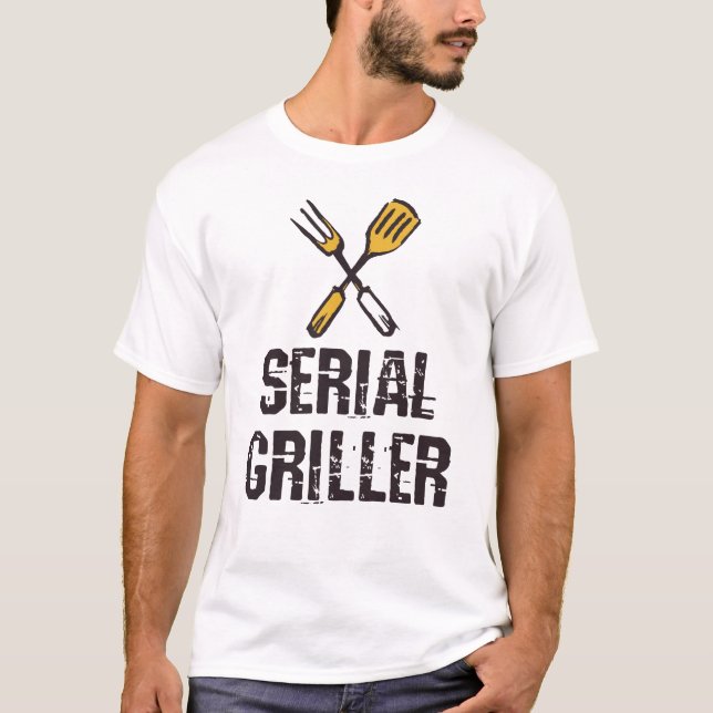 Serial Griller Grill GRILLEN Master Grill Besteck T-Shirt (Vorderseite)