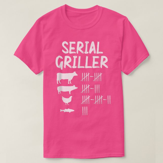 Serial Griller Kuh Schweinehähnchen und Fischpitme T-Shirt (Design vorne)