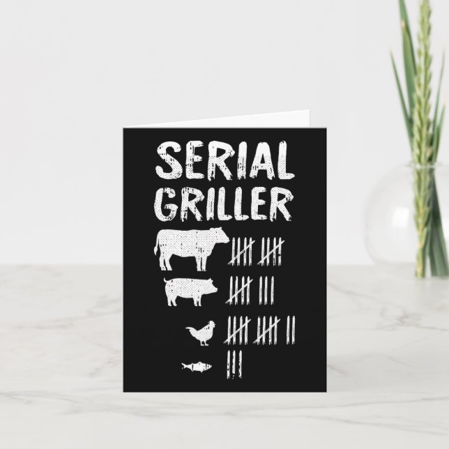 Serial Griller Vathers Day Funny Grill Grill Bb Karte (Vorderseite)