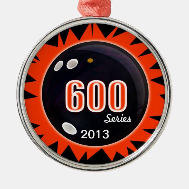 Serie 600 Bowling Silbernes Ornament (Vorne)