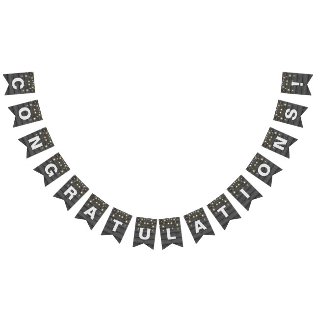 Serie von Party-Leuchten auf schwarzem Holz Wimpelkette (Alle)