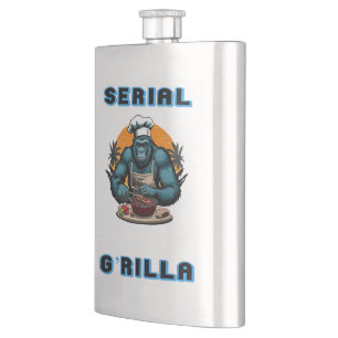 Serieller G'rilla Meister BBQ Griller Spaß Pun Flachmann