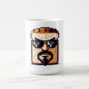 Serielles Brot - Funny Pixel Art Retro Charakter Kaffeetasse