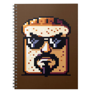 Serielles Brot - Funny Pixel Art Retro Charakter Notizblock