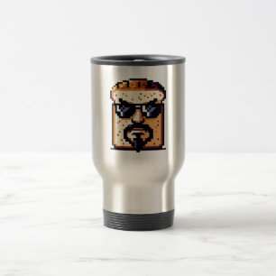 Serielles Brot - Funny Pixel Art Retro Charakter Reisebecher