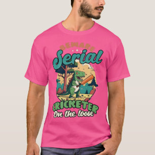 Serielles Cricketgerät des Cricket-Players auf Loo T-Shirt
