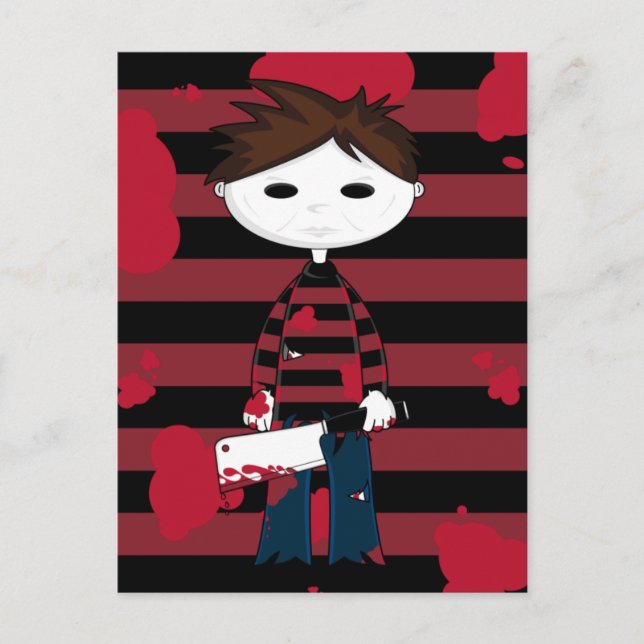 Serienmörder-Postkarte mit weißem Gesicht Postkarte (Vorderseite)