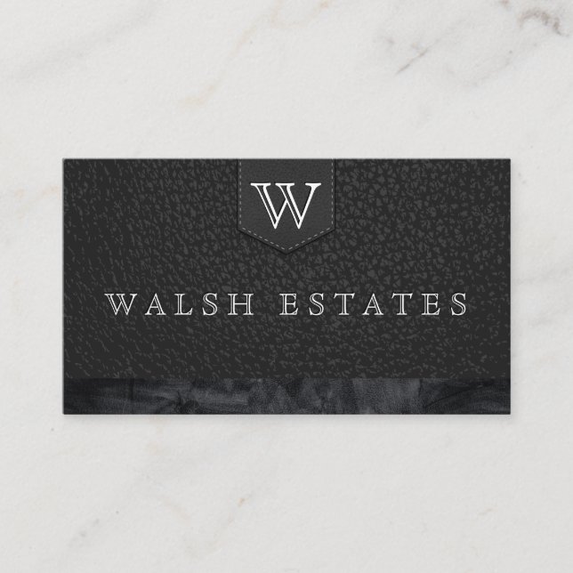 Serientyp Monogramm/Lederhintergrund Visitenkarte