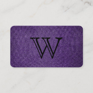 Serientyp Weißes Monogramm Lila Textur Visitenkarte