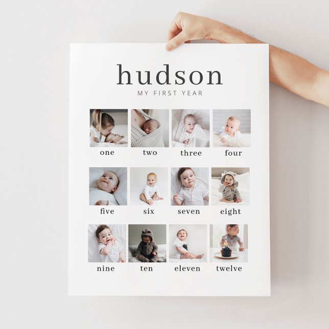 Serif 1. Jahr 12 FotoCollage mit Monatsplakat Poster (Von Creator hochgeladen)