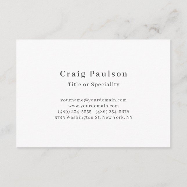 Serif Font Simple Professional Plain Minimalist Begleitkarte (Vorderseite)