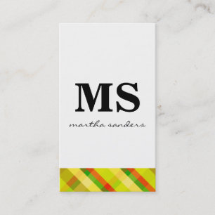 Serif Monogram Argyle Akzent Visitenkarte