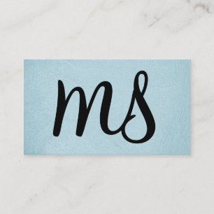 Serif Monogramm Light Blue Visitenkarte