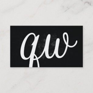 Serif Monogramm Schwarz Visitenkarte