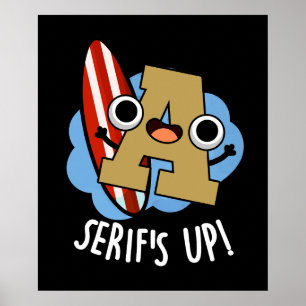 Serifen Sie den lustigen Schriftart Typ Puns Dark Poster