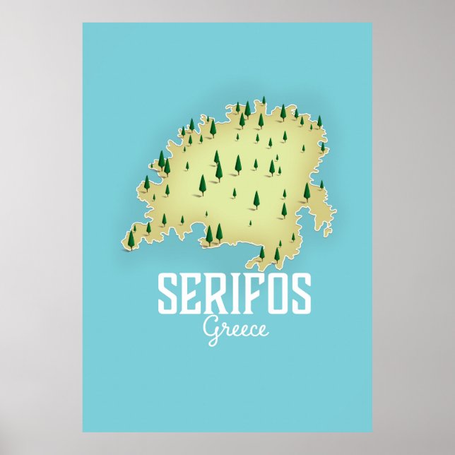 Serifos Griechisch Map Illustriertes Reiseplakat Poster (Vorne)