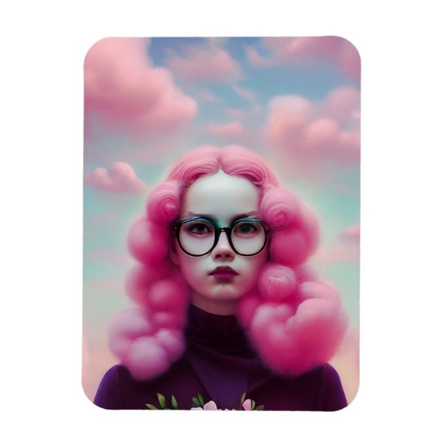 Seriös rosa Haare Magnet (Vertikal)