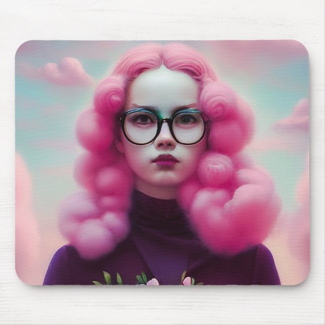 Seriös rosa Haare Mousepad (Vorne)