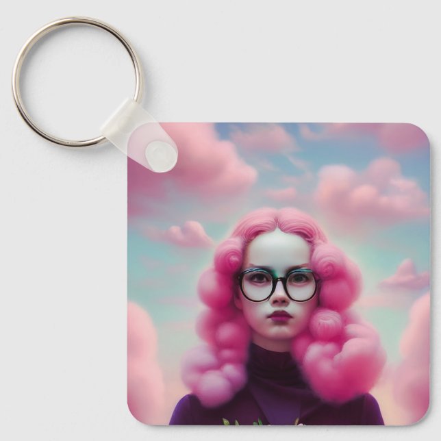 Seriös rosa Haare Schlüsselanhänger (Vorderseite)