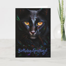 Seriöse Black Cat Whimsical Pun Birthday Card Karte