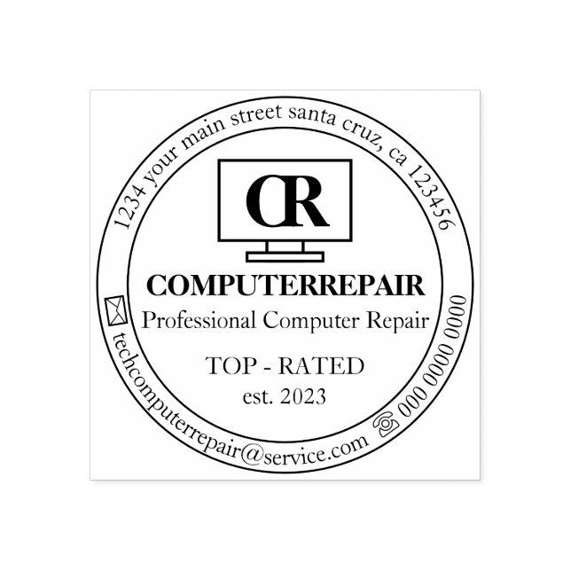 Seriöse einfache mechanische PC-Computerreparatur Gummistempel (Prägung)