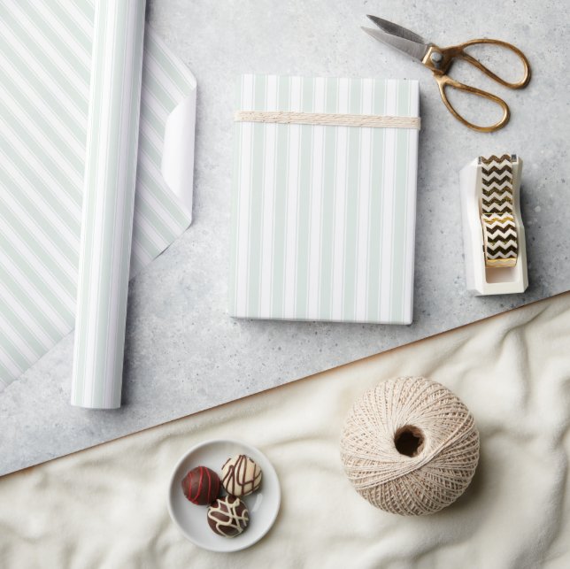 Seriöse Minze-Minimalist-Streifen Geschenkpapier (Kunsthandwerk)