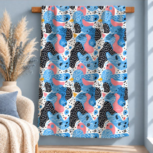 Seriöse Pink-Blue-Geometrische-Decke-Dekor-Art-Ges Sherpadecke