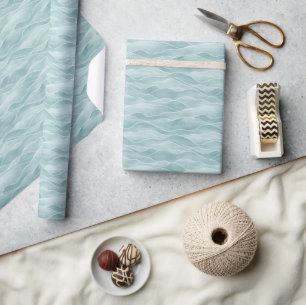 Seriöse Türkiswasserwelle Minimalistisch Geschenkpapier